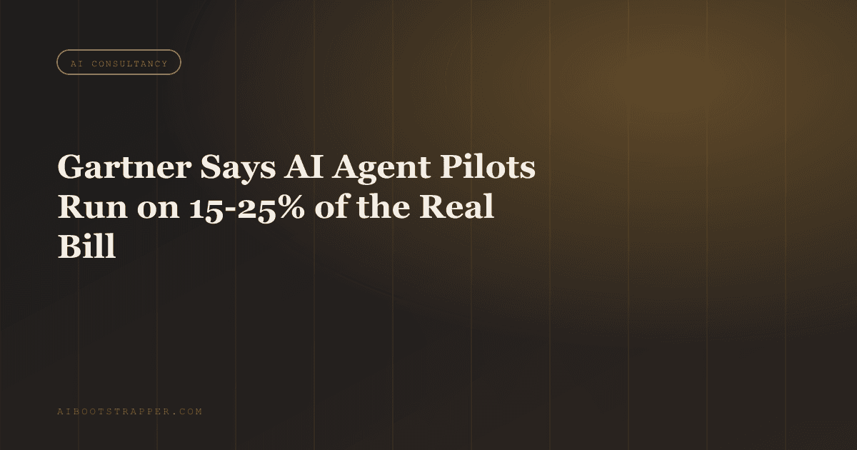 Gartner Says AI Agent Pilots Run on 15-25% of the Real Bill. Here's Where the Other 75-85% Goes.