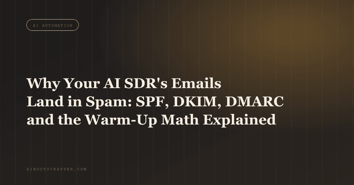 Why Your AI SDR's Cold Emails Land in Spam: SPF, DKIM, DMARC and the Warm-Up Math Nobody Explains