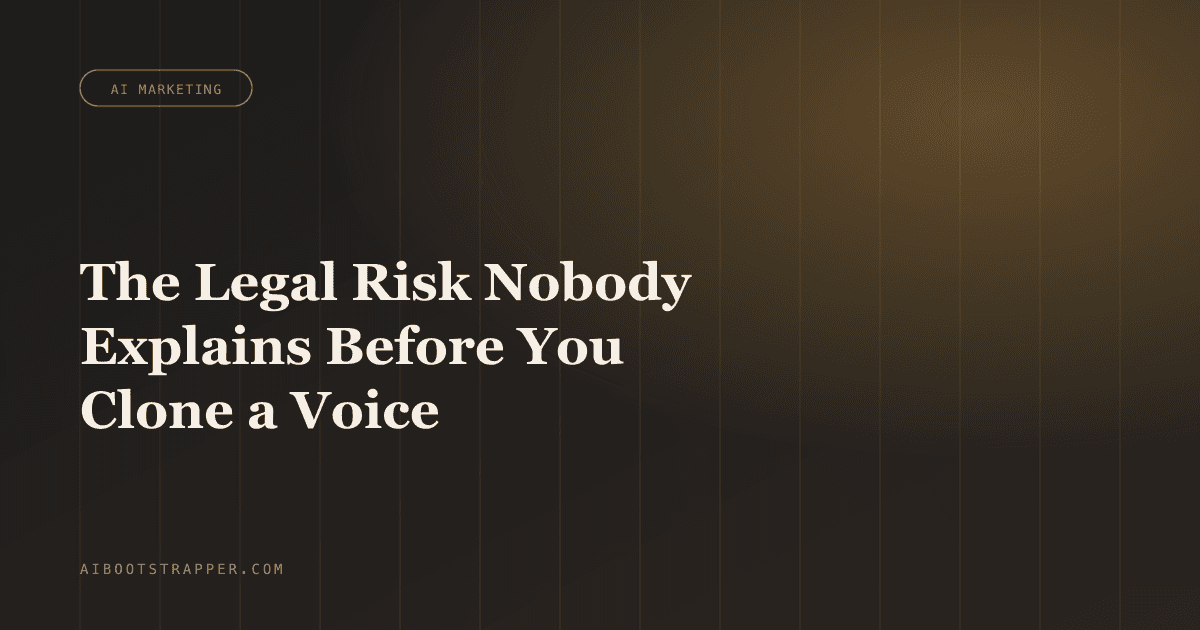 Your AI Voice Ad Could Cost You $750,000 Per Violation. Here's the Legal Risk Nobody Explains Before You Clone a Voice.