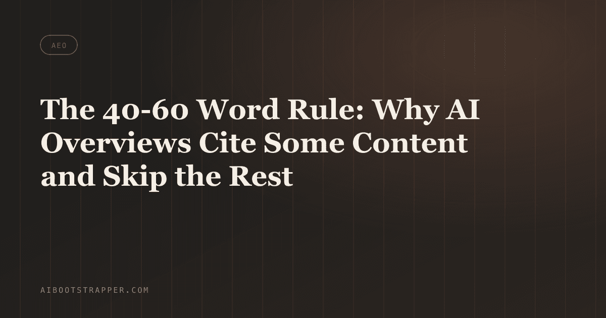 The 40-60 Word Rule: Why AI Overviews Cite Some Content and Skip the Rest