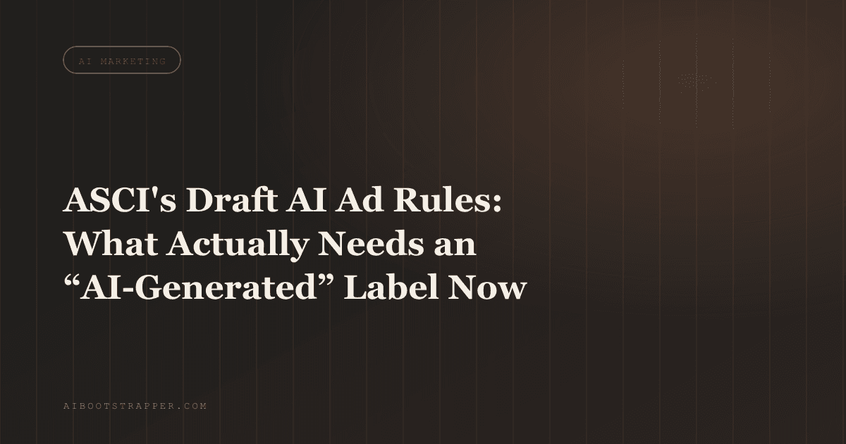 ASCI's Draft AI Advertising Rules: What Actually Needs an 'AI-Generated' Label on Your Next Campaign