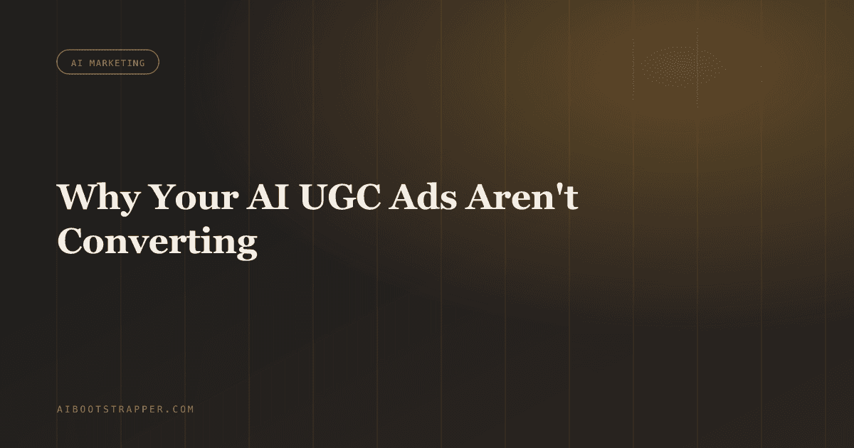 Why Your AI UGC Ads Aren't Converting (It's Almost Never the Avatar)