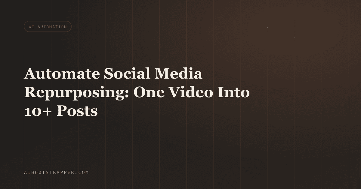 How to Automate Social Media Content Repurposing with AI: One Video Into 10+ Posts (n8n Workflow)