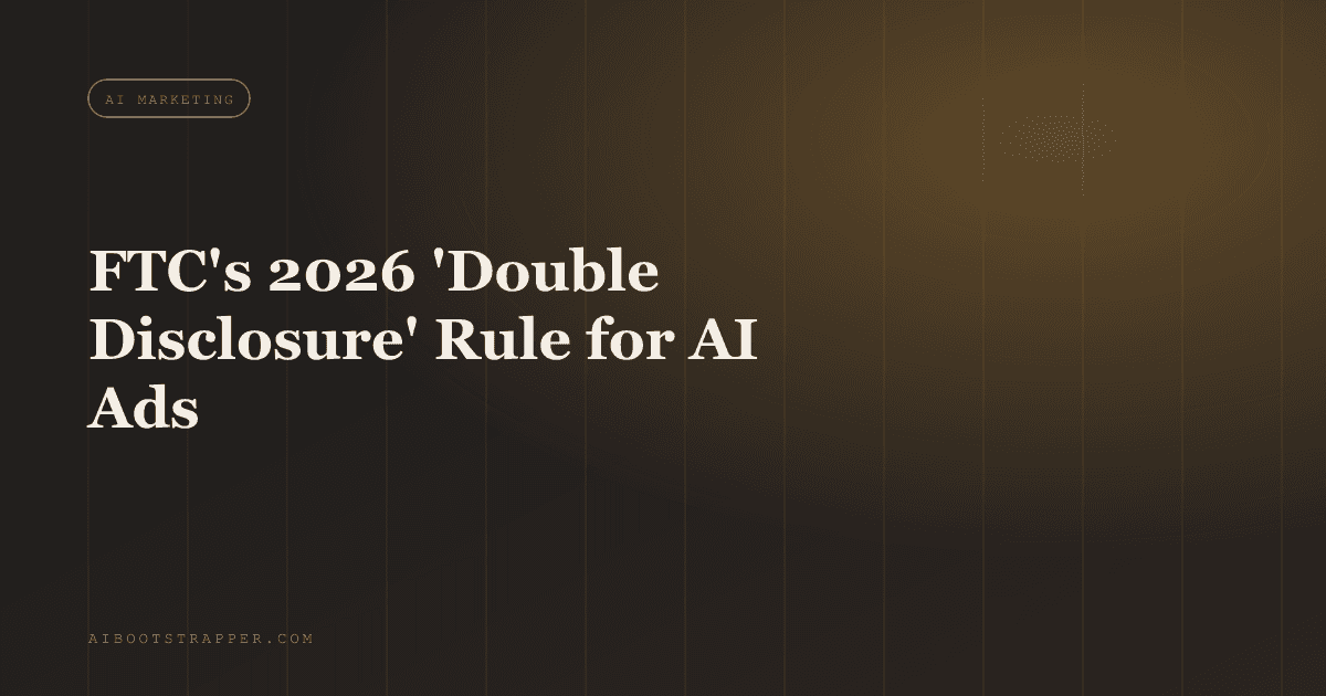 FTC's 2026 'Double Disclosure' Rule: What US Brands Running AI Avatar and UGC Ads Are Missing